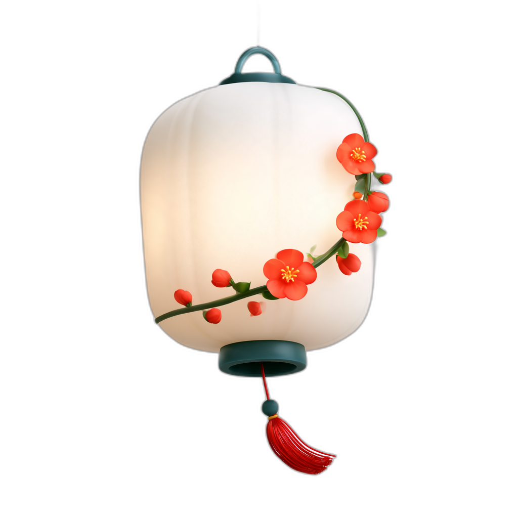 Flower-decorated lantern